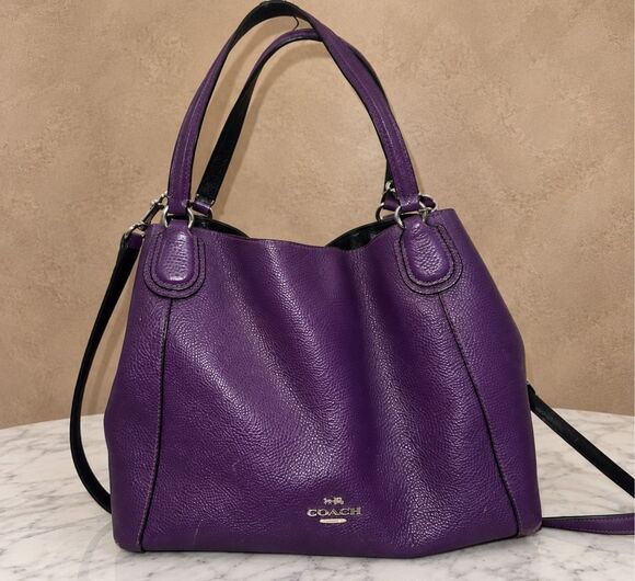 Coach Handbags - Coach Edie 31 Purple Pebbled Leather Hobo Shoulder Crossbody Bag